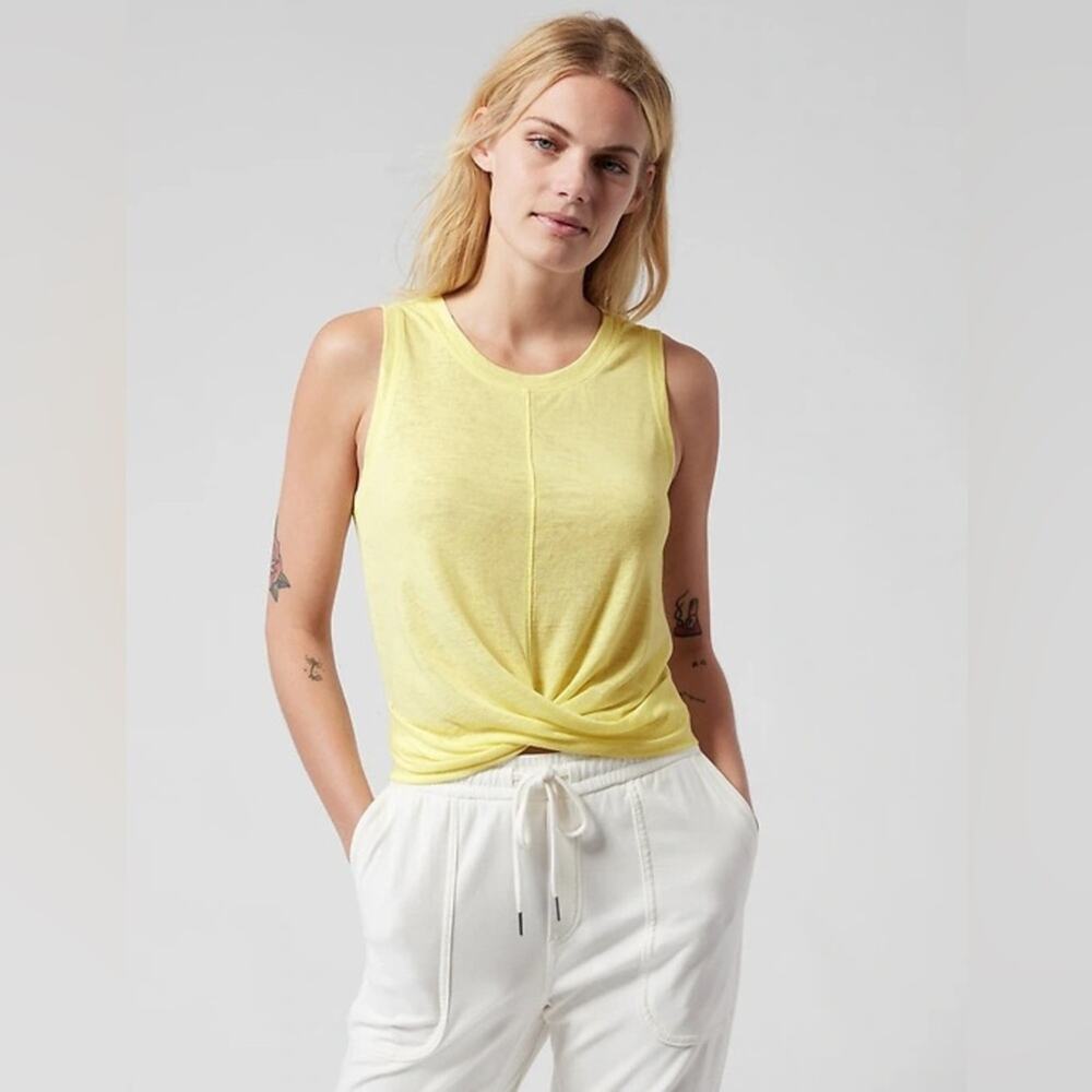 NWT Athleta Breezy Twist Tank Honeysuckle Yellow Size XL